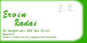 ervin radai business card